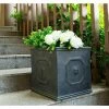 KANTE 12.6 in. W Square Antique Gray Lightweight Concrete/Fiberglass Indoor Outdoor English Lion Head Planter -VIGORO Sales antique gray kante plant pots osf0172b c80451 64 1000