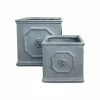 KANTE 12.5" and 10.2"H Square Antique Gray Lightweight Classic English Style Lion Head Planter (Set of 2) Outdoor/Indoor -VIGORO Sales antique gray kante plant pots rf0172ab c80451 64 1000