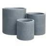 KANTE 15.8 in., 12.6 in. and 9.8 in. Tall Charcoal Lightweight Concrete Outdoor Modern Cylindrical Planters (Set of 3) -VIGORO Sales black kante plant pots rc0119abc c60121 64 1000