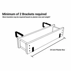 Vigoro Adjustable Window Planter Box Single Metal Bracket -VIGORO Sales black metal vigoro plant hangers 51472 4f 1000