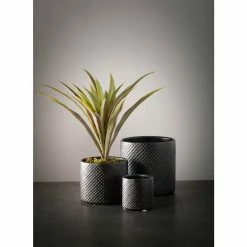 SULLIVANS Black Ceramic Pot -Set of 3 -VIGORO Sales black sullivans plant pots cm2939 1f 1000