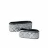 SULLIVANS Black Cement Oval Planters (Set of 2) -VIGORO Sales black sullivans plant pots cmt1173 64 1000