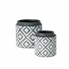 SULLIVANS Black Cement Flower Pots (Set of 2) -VIGORO Sales black sullivans plant pots cmt1174 64 1000