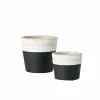 SULLIVANS Black Cement Flower Pots (Set of 2) -VIGORO Sales black sullivans plant pots cmt1175 64 1000