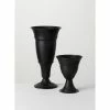 SULLIVANS Metal Black Urns (Set of 2) -VIGORO Sales black sullivans urn planters met1687 64 1000