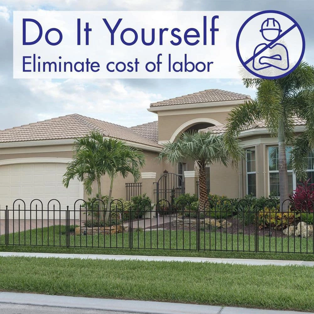 Vigoro Westbrook 36 in. x 48 in. Black Steel Fence Panel (4-Pack) 13 Vigoro Westbrook 36 in. x 48 in. Black Steel Fence Panel (4-Pack) - Image 11