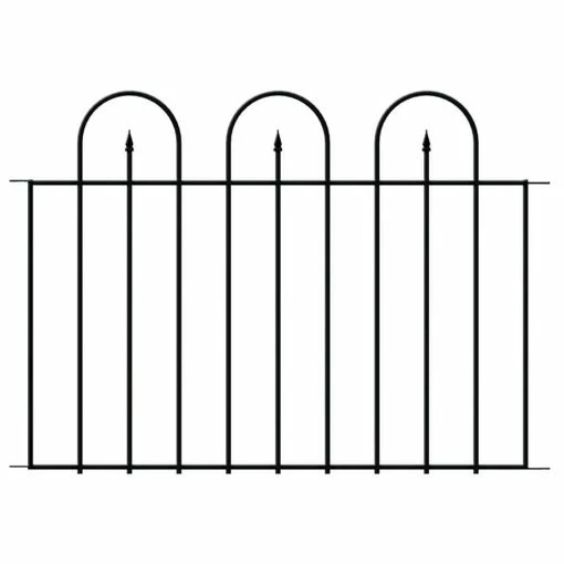 Vigoro Westbrook 36 in. x 48 in. Black Steel Fence Panel (4-Pack) -VIGORO Sales black vigoro garden fencing 860329 4pk 64 1000