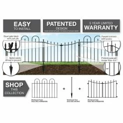Vigoro Westbrook 36 in. x 48 in. Black Steel Fence Panel 28 Vigoro Westbrook 36 in. x 48 in. Black Steel Fence Panel -VIGORO Sales black vigoro garden fencing 860329 76 1000
