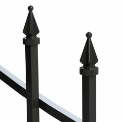 Vigoro Beaumont 40.4 in. H x 49.6 in. W Black Steel 3-Rail Fence Panel 19 Vigoro Beaumont 40.4 in. H x 49.6 in. W Black Steel 3-Rail Fence Panel -VIGORO Sales black vigoro garden fencing 860336 1d 1000