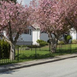 Vigoro Beaumont 40.4 in. H x 49.6 in. W Black Steel 3-Rail Fence Panel 25 Vigoro Beaumont 40.4 in. H x 49.6 in. W Black Steel 3-Rail Fence Panel -VIGORO Sales black vigoro garden fencing 860336 44 1000