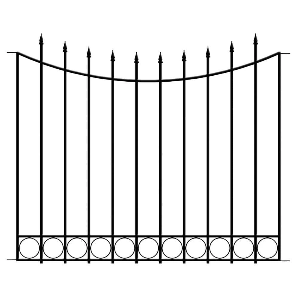 Vigoro Beaumont 40.4 in. H x 49.6 in. W Black Steel 3-Rail Fence Panel 3 Vigoro Beaumont 40.4 in. H x 49.6 in. W Black Steel 3-Rail Fence Panel