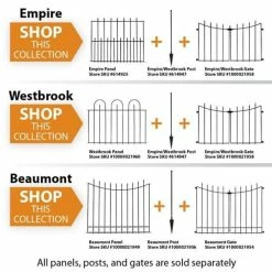 Vigoro Beaumont No Dig 40.4 in. H x 53.7 in. W Black Steel Decorative Fence Gate 25 Vigoro Beaumont No Dig 40.4 in. H x 53.7 in. W Black Steel Decorative Fence Gate -VIGORO Sales black vigoro garden fencing 860343 31 1000