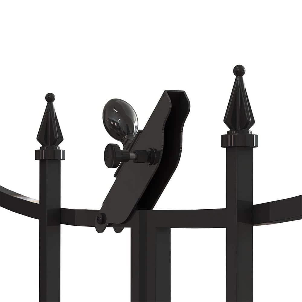 Vigoro Beaumont No Dig 40.4 in. H x 53.7 in. W Black Steel Decorative Fence Gate 9 Vigoro Beaumont No Dig 40.4 in. H x 53.7 in. W Black Steel Decorative Fence Gate - Image 7
