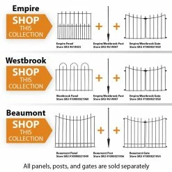 Vigoro Empire/Westbrook 28 in. Black Steel Decorative Fence Gate 19 Vigoro Empire/Westbrook 28 in. Black Steel Decorative Fence Gate -VIGORO Sales black vigoro garden fencing 860350 4f 1000