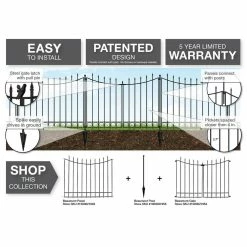 Vigoro Beaumont 53.3 in. x 3 in. x 3 in. Black Steel Fence Post and Stake -VIGORO Sales black vigoro garden fencing 860367 1f 1000