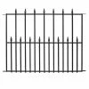 Vigoro Empire 30 in. x 36 in. Black Steel 3-Rail Fence Panel (4-Pack) -VIGORO Sales black vigoro garden fencing 860374 4pk 64 1000