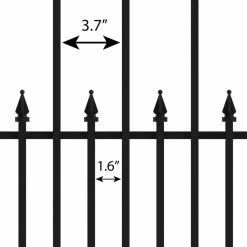 Vigoro Empire 30 in. x 36 in. Black Steel 3-Rail Fence Panel (4-Pack) -VIGORO Sales black vigoro garden fencing 860374 4pk a0 1000