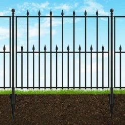 Vigoro Empire/Westbrook 41 in. x 2.3 in. x 2.3 in. Black Steel Fence Post -VIGORO Sales black vigoro garden fencing 860398 1d 1000