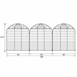 Vigoro Rockdale 43.8 in. Black Steel Fence Panel (3-Pack) 15 Vigoro Rockdale 43.8 in. Black Steel Fence Panel (3-Pack) -VIGORO Sales black vigoro garden fencing 860404 40 1000