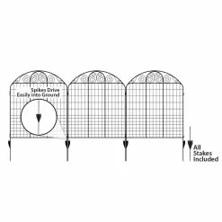 Vigoro Rockdale 43.8 in. Black Steel Fence Panel (3-Pack) 22 Vigoro Rockdale 43.8 in. Black Steel Fence Panel (3-Pack) -VIGORO Sales black vigoro garden fencing 860404 44 1000