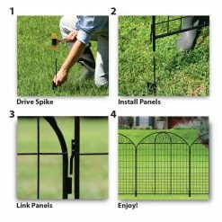 Vigoro Rockdale 43.8 in. Black Steel Fence Panel (6-Pack) 19 Vigoro Rockdale 43.8 in. Black Steel Fence Panel (6-Pack) -VIGORO Sales black vigoro garden fencing 860404 6pk 77 1000