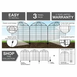 Vigoro Rockdale 43.8 in. Black Steel Fence Panel (6-Pack) 16 Vigoro Rockdale 43.8 in. Black Steel Fence Panel (6-Pack) -VIGORO Sales black vigoro garden fencing 860404 6pk a0 1000