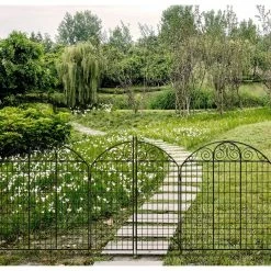 Vigoro Rockdale 41.9 in. Black Steel Fence Gate -VIGORO Sales black vigoro garden fencing 860442 1f 1000