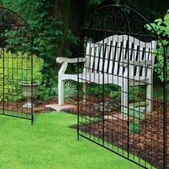 Vigoro Rockdale 41.9 in. Black Steel Fence Gate -VIGORO Sales black vigoro garden fencing 860442 31 1000