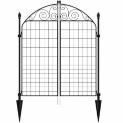 Vigoro Rockdale 41.9 in. Black Steel Fence Gate -VIGORO Sales black vigoro garden fencing 860442 c3 1000