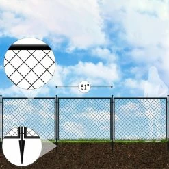 Vigoro 37.3 in. H x 51 in. W Steel Diamond Mesh Garden Fence Panel 20 Vigoro 37.3 in. H x 51 in. W Steel Diamond Mesh Garden Fence Panel -VIGORO Sales black vigoro garden fencing 860640 66 1000