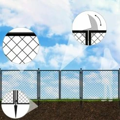 Vigoro 37.3 in. H x 50.2 in. W Steel Diamond Mesh Garden Fence Gate 15 Vigoro 37.3 in. H x 50.2 in. W Steel Diamond Mesh Garden Fence Gate -VIGORO Sales black vigoro garden fencing 860657 a0 1000