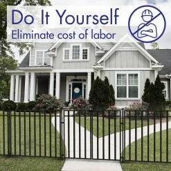 Vigoro 37.2 in. H x 42.87 in. W Steel 3-Rail Garden Fence Panel -VIGORO Sales black vigoro garden fencing 860701 1f 1000