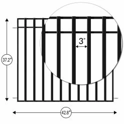 Vigoro 37.2 in. H x 42.87 in. W Steel 3-Rail Garden Fence Panel -VIGORO Sales black vigoro garden fencing 860701 40 1000