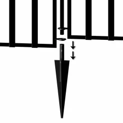 Vigoro 37.2 in. H x 42.87 in. W Steel 3-Rail Garden Fence Panel -VIGORO Sales black vigoro garden fencing 860701 4f 1000