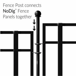 Vigoro 37.2 in. H x 42.87 in. W Steel 3-Rail Garden Fence Panel -VIGORO Sales black vigoro garden fencing 860701 77 1000