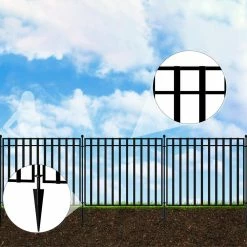 Vigoro 37.2 in. H x 55.7 in. W Steel 3-Rail Garden Fence Gate -VIGORO Sales black vigoro garden fencing 860718 1d 1000