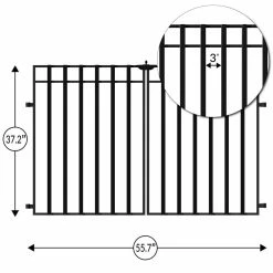 Vigoro 37.2 in. H x 55.7 in. W Steel 3-Rail Garden Fence Gate -VIGORO Sales black vigoro garden fencing 860718 40 1000