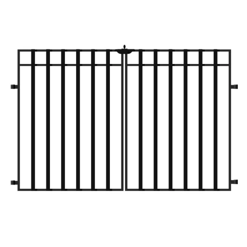 Vigoro 37.2 in. H x 55.7 in. W Steel 3-Rail Garden Fence Gate -VIGORO Sales black vigoro garden fencing 860718 64 1000