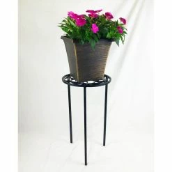 Vigoro 12 in. x 21 in. Black Metal Indoor Round Plant Stand -VIGORO Sales black vigoro plant stands 51160 1f 1000