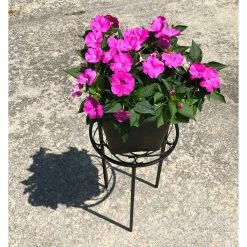 Vigoro 12 in. x 21 in. Black Metal Indoor Round Plant Stand -VIGORO Sales black vigoro plant stands 51160 fa 1000
