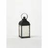 SULLIVANS 10.5 in. Black Speckled Lantern with LED Pillar Candle