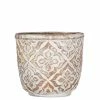 SULLIVANS Brown Cement Patterned Round Pot -VIGORO Sales brown sullivans plant pots cmt1114 64 1000