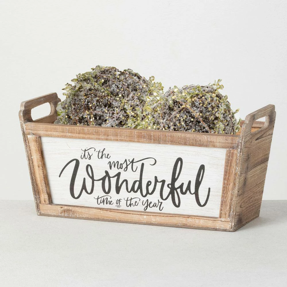 SULLIVANS Brown "Wonderful" Wooden Planter 4 SULLIVANS Brown "Wonderful" Wooden Planter - Image 2