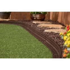Vigoro 4 ft. Brown No-Dig Rubber Landscape Edging (6-Pack) -VIGORO Sales brown vigoro rubber edging dcbfe4bn6 fa 1000