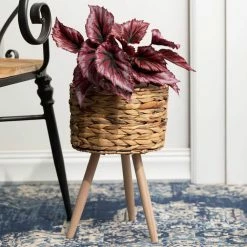 SULLIVANS Brown Woven Wood Planter Basket with Legs (Set of 2) 8 SULLIVANS Brown Woven Wood Planter Basket with Legs (Set of 2) -VIGORO Sales brown woven sullivans plant pots n2730 4f 1000