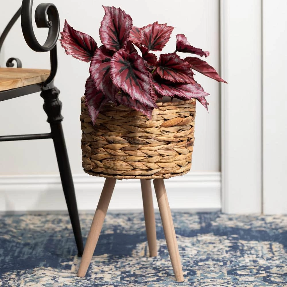 SULLIVANS Brown Woven Wood Planter Basket with Legs (Set of 2) 5 SULLIVANS Brown Woven Wood Planter Basket with Legs (Set of 2) - Image 3