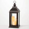 SULLIVANS 25 in. Lantern with 3 LED Pillar Candles -VIGORO Sales browns tans sullivans outdoor lanterns su65205ab 64 1000