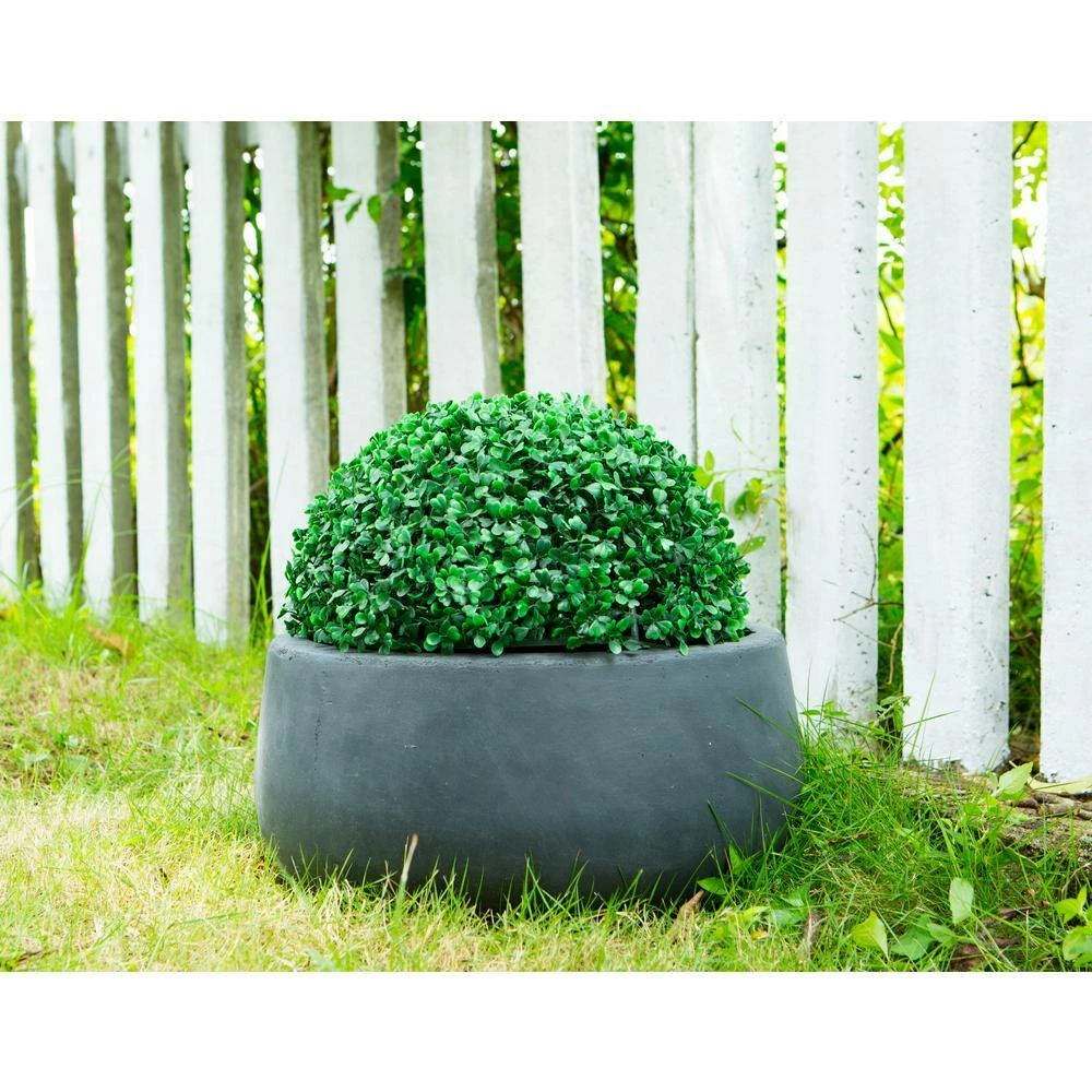 KANTE 16 in. W Round Charcoal Lightweight Concrete/Fiberglass Indoor Outdoor Elegant Bowl Planter 6 KANTE 16 in. W Round Charcoal Lightweight Concrete/Fiberglass Indoor Outdoor Elegant Bowl Planter - Image 4