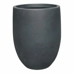 KANTE 21.7 in. H Round Charcoal Concrete/Fiberglass Indoor Outdoor Modern Tall Planter -VIGORO Sales charcoal kante plant pots osc0066a c60121 c3 1000
