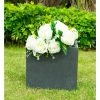 KANTE 12 in. H Square Charcoal Concrete/Fiberglass Indoor Outdoor Elegant Planter -VIGORO Sales charcoal kante plant pots osf0001b c60121 64 1000